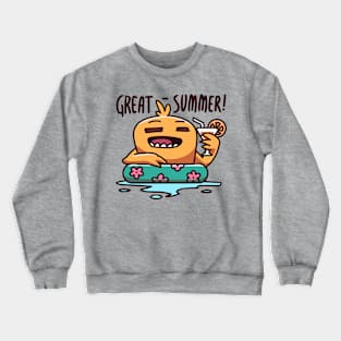 Monster Enjoying Summertime Crewneck Sweatshirt